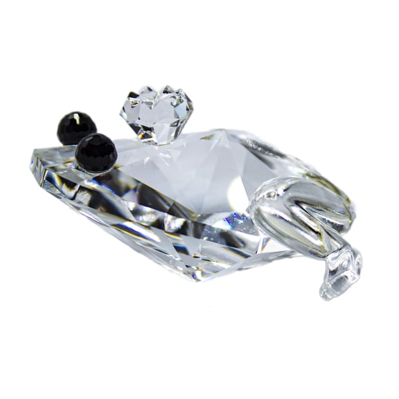Swarovski Figurine: 010010 Frog Prince Version 2, Black Eyes | Faceted Crystal