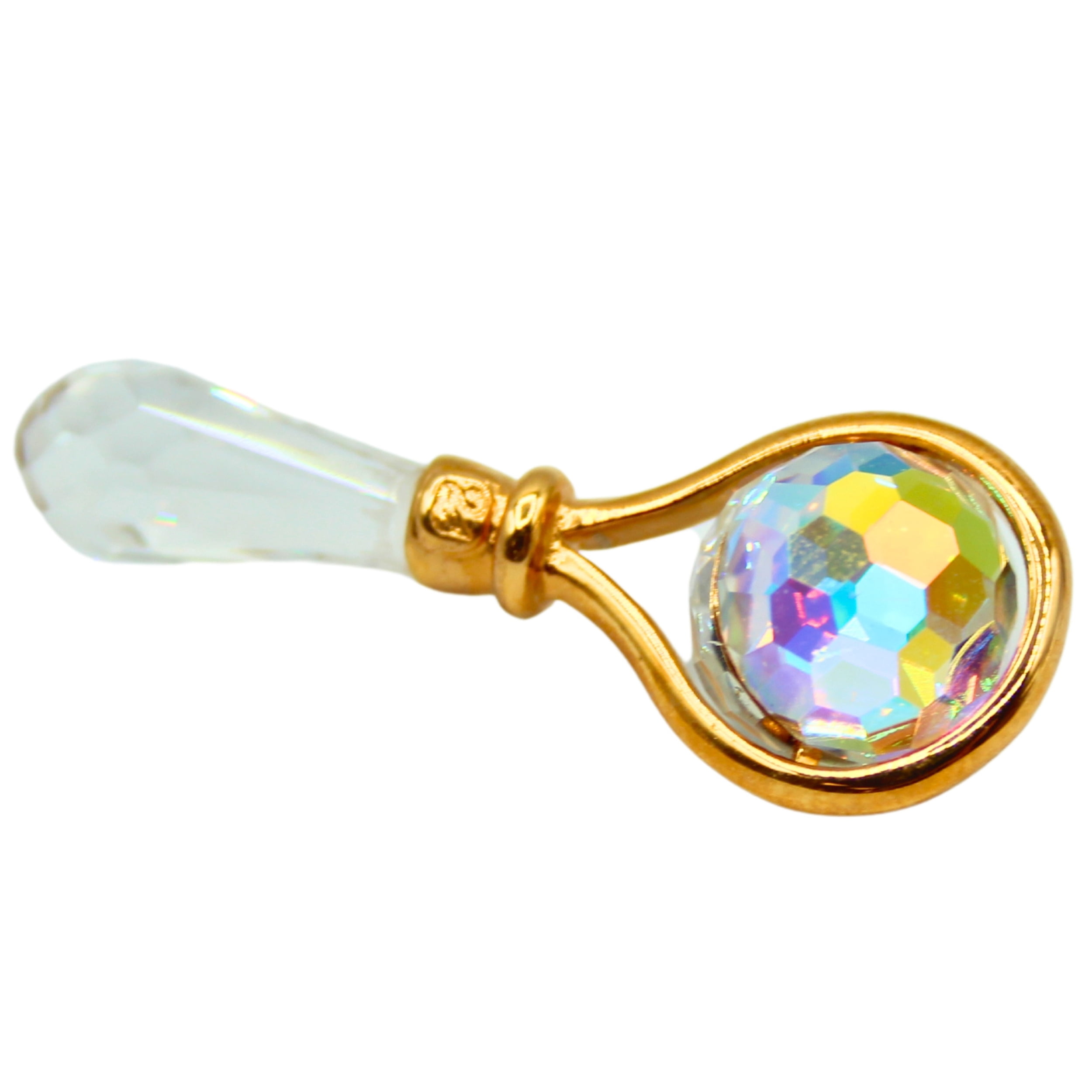 Swarovski Figurine: 219199 Gold Baby's Rattle | Mint with Box - Walmart.com