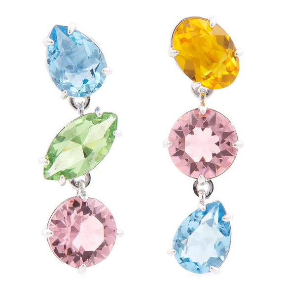Swarovski Gema Pierced Earrings Drop Rhodium Shiny Multi