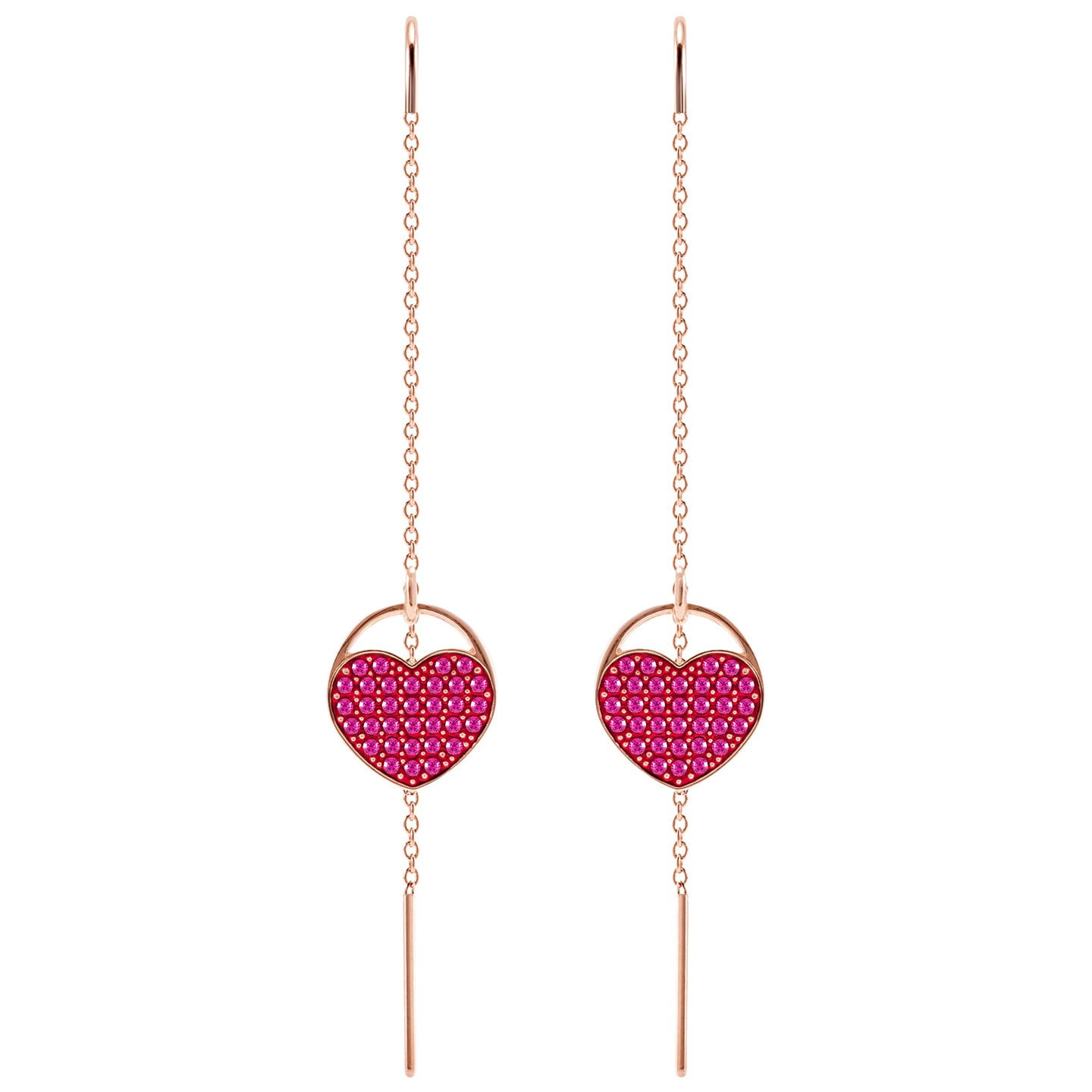 Swarovski Ginger Pierced Earrings Pink Rose Gold Plating