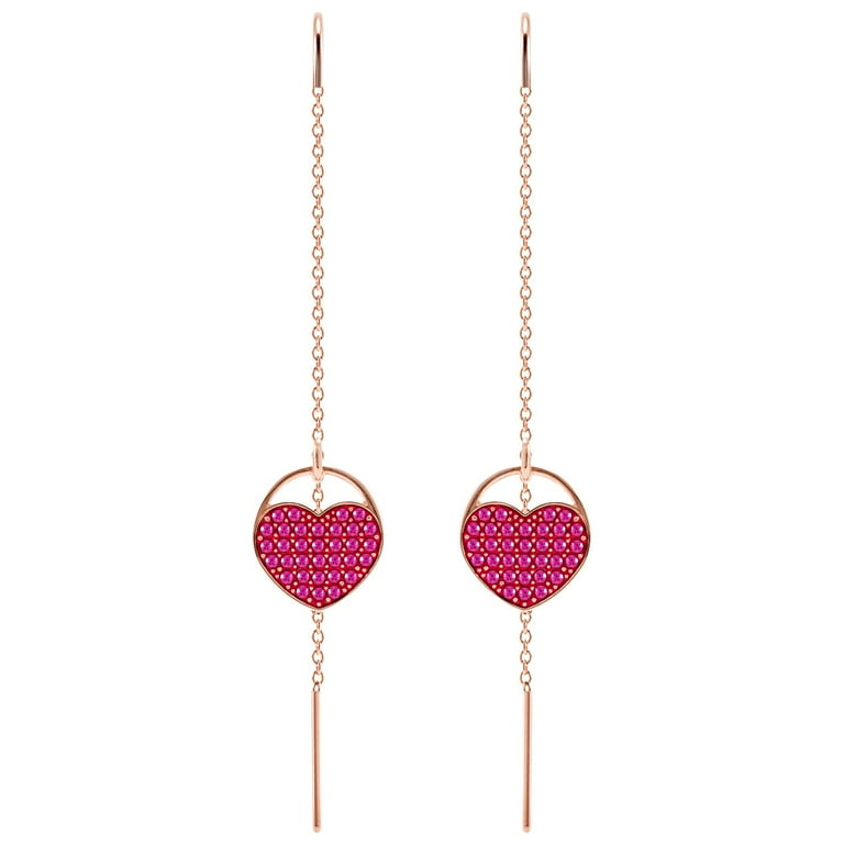 Swarovski Ginger Pierced Earrings Pink Rose Gold Plating - Main Image