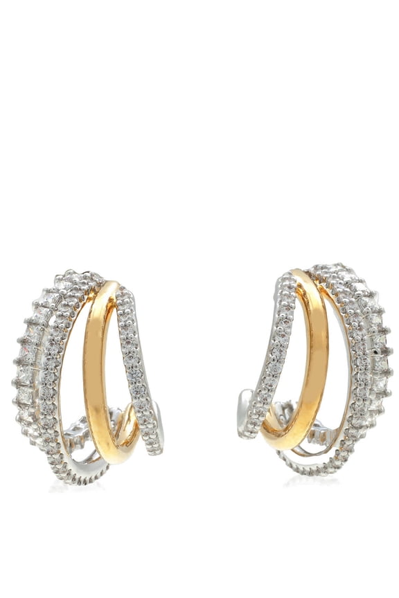 Hyperbola Pierced Earrings Mini Hoop 4 Mixed Plating White