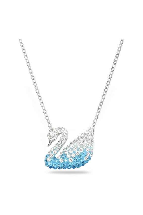 Iconic Swan Pendant Swan - Medium - Blue/Rhodium Plated