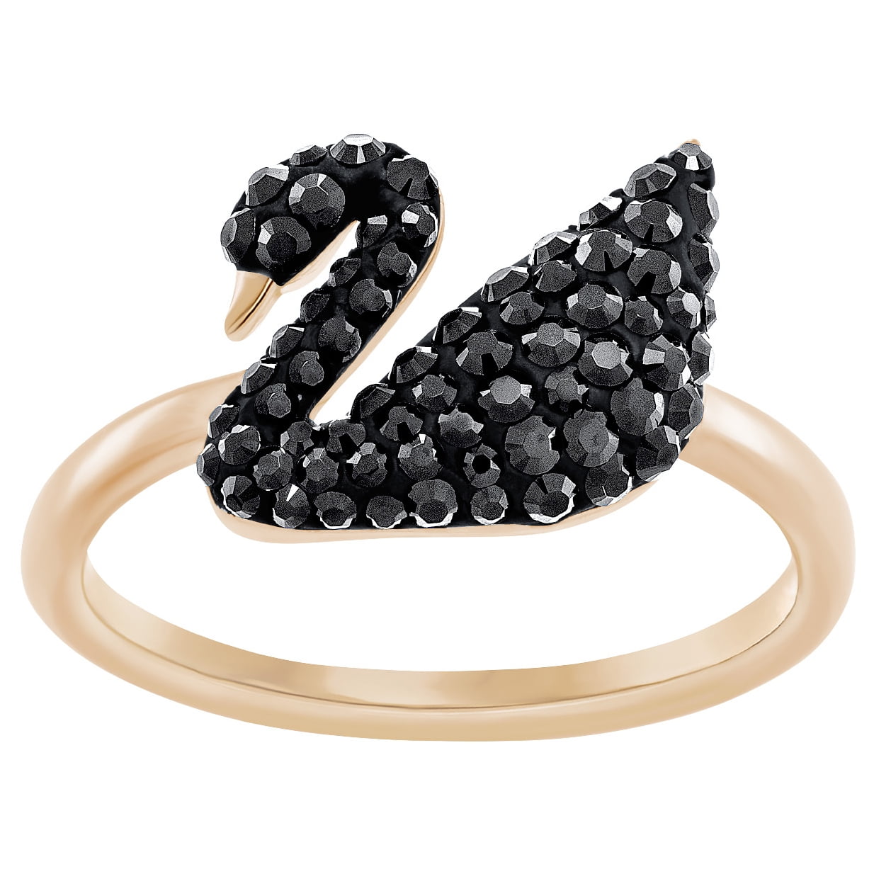 【Swarovski】ICONIC SWAN RING 55 パール Swarovski Iconic Swan Ring - Black - Rose Gold Plating