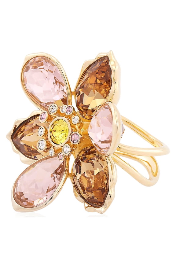 Idyllia Flower Motif Gold-Tone Plated Ring, Size 60 (US 8.75)