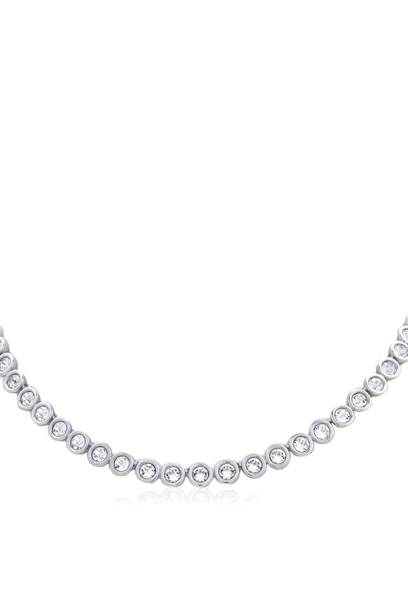 Imber Rhodium Plated Tennis Necklace