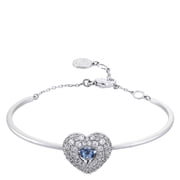 Swarovski Hyperbola Soft Bangle Heart Rhodium Shiny Blue