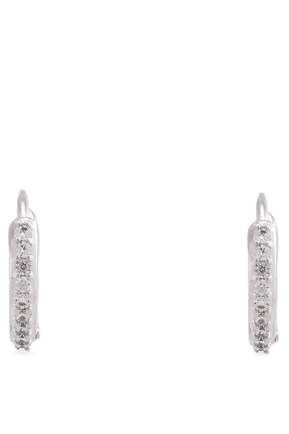 Matrix Pierced Earrings Mini Hoop Matrix Rhodium Shiny White