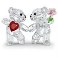 thumbnail image 1 of SWAROVSKI Kris Bears Happy Together Figurine Set, Clear Swarovski Crystal with a Red Heart and Pink Flower Accent, Part of the Swarovski Kris Bears Collection, 1 of 6