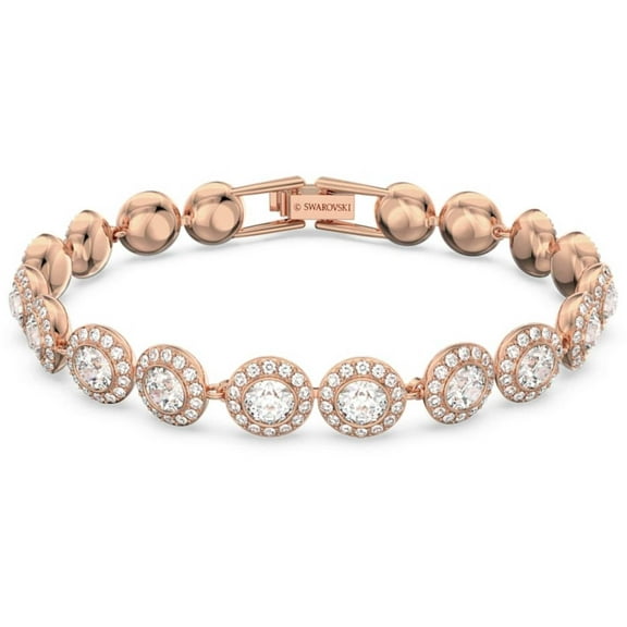 Swarovski Ladies Angelic Gold-Tone Plated Round Cut Pave Bracelet, Size M