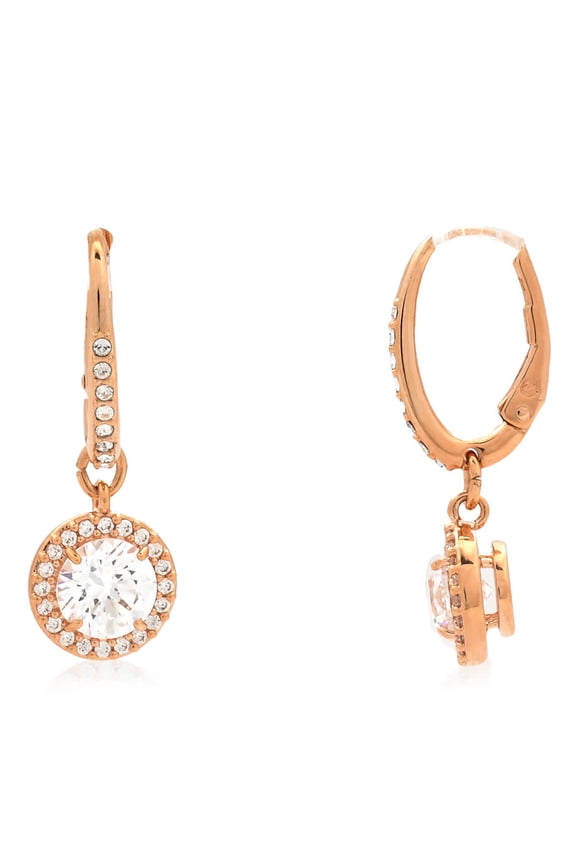 Ladies Constella Round Cut Crystal Drop Earrings