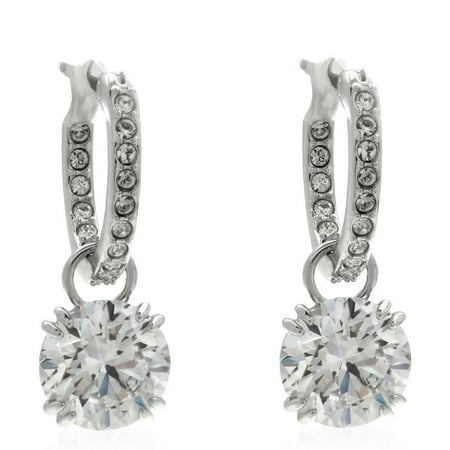 Swarovski Ladies Constella White Rhodium Plated Drop Earrings