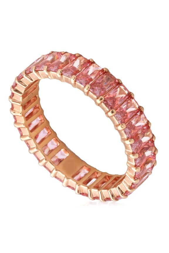 Ladies Matrix Baguette Cut Pink Ring, Size 50 (US 4.75)