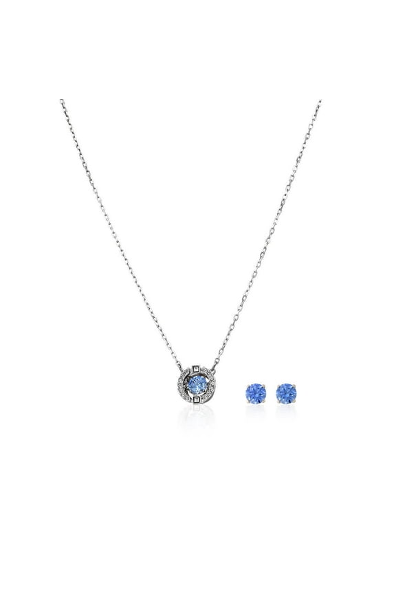 Ladies Rhodium Plated Sparkling Dance Round Set