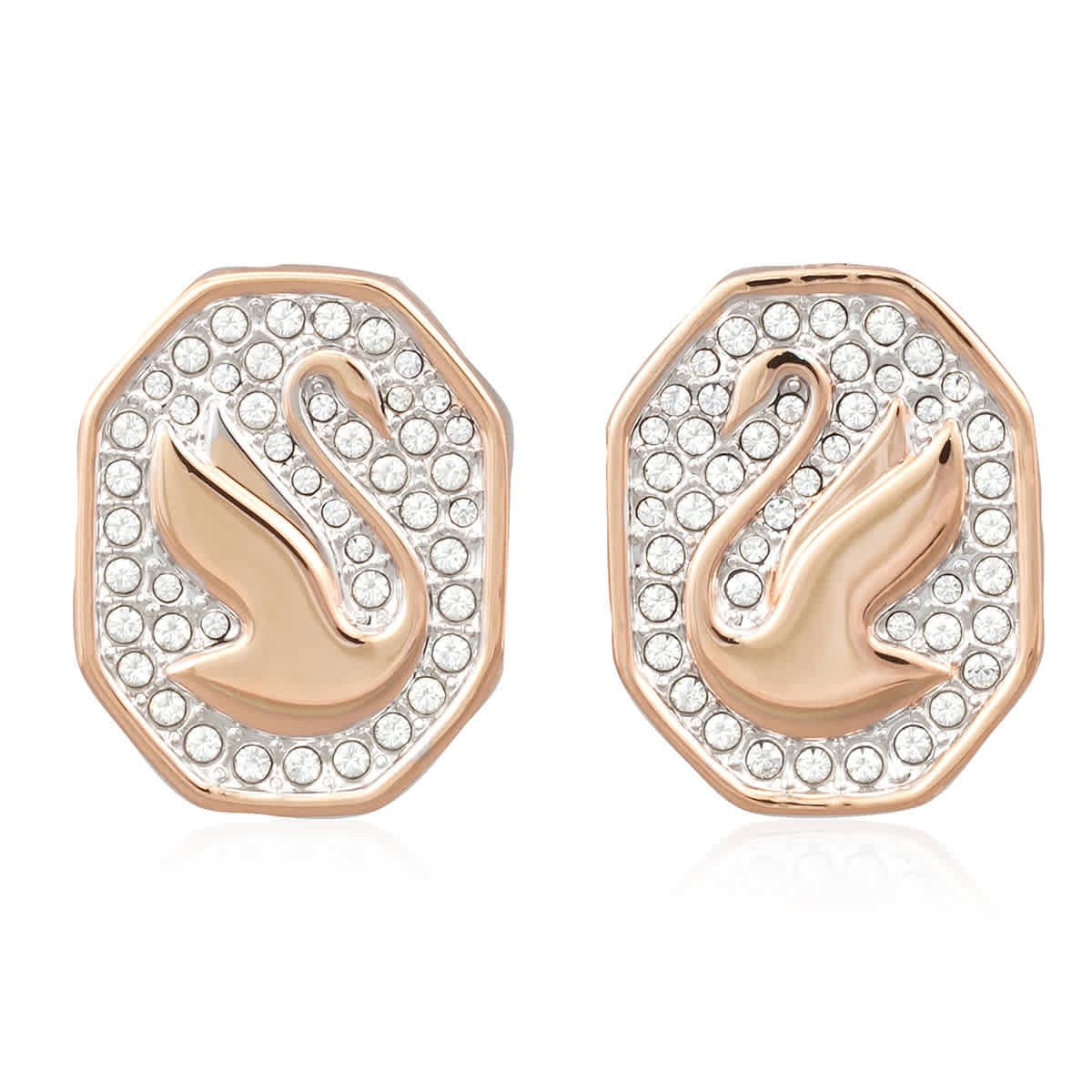 SWAROVSKIスワロフスキーSignum Stud Earringsイヤリング Swarovski 5621097 Women's Signum Swan Rhodium Plated Stud