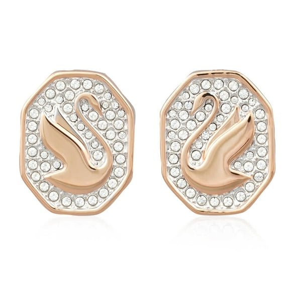Swarovski Ladies Signum Rose Gold Tone Plated Crystal Stud Earrings