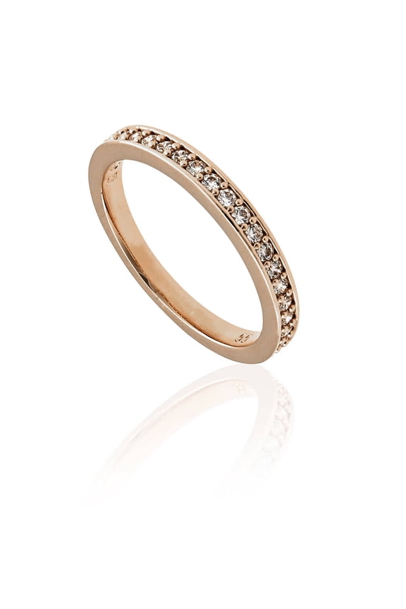 Ladies White/Rose,gold Tone Plated Rare Ring, Brand Size 55 (US 6.75)