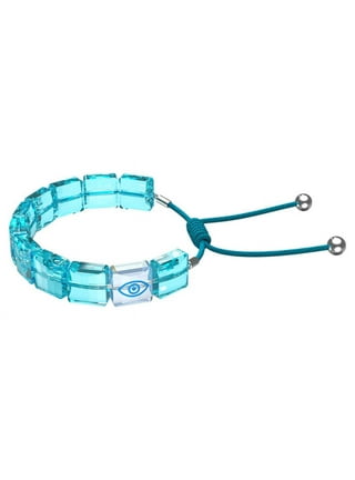 Euwbssr 24pcs Evil Eye Bracelets Set,Handmade Evil Eye Strand Bracelet Adjustable Good Luck Anklet Amulet Bangle Jewelry for Women Girls Mexican