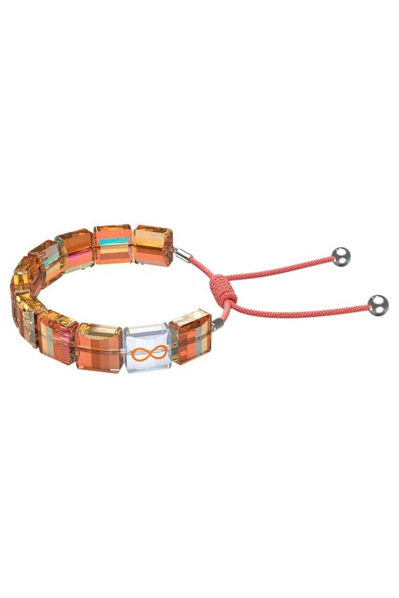 Letra bracelet Infinity, Orange, Rhodium plated 5615002