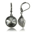 thumbnail image 1 of Swarovski Lever Back Casted Dangle Drop Earrings Silver 12mm Rivoli Nickel Free, 1 of 2