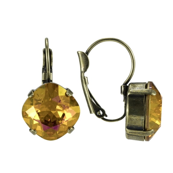 Swarovski Lever back Earrings Featuring 12mm Cushion Cut Astral Pink Nickel Free