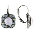 thumbnail image 1 of Swarovski Light Pink, Light Green, Light Blue Leverback FLOWER EARRINGS Nickel Free, 1 of 2