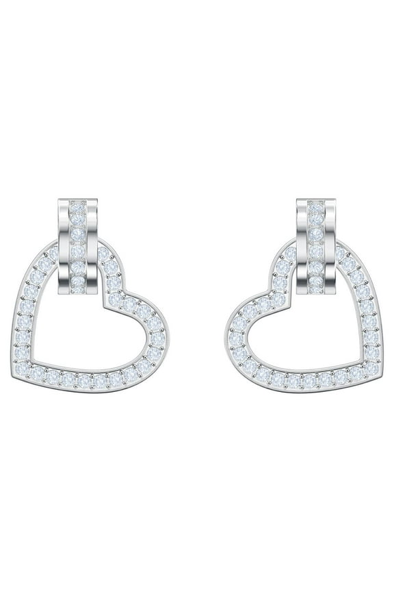 Lovely Pierced Earrings - White - Rhodium Plating