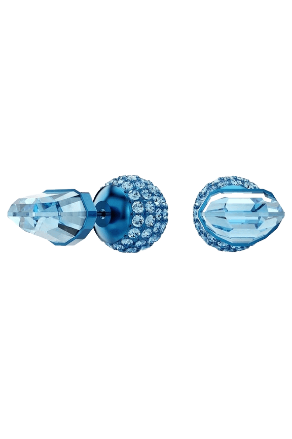 Lucent 5680693 Blue Finish Pave Ball Crystal/pvd Stud Earrings