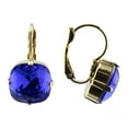 thumbnail image 1 of Swarovski Majestic Blue Lever Back Earring in Rose Gold Plate 12MM Square Cushion Cut, 1 of 4