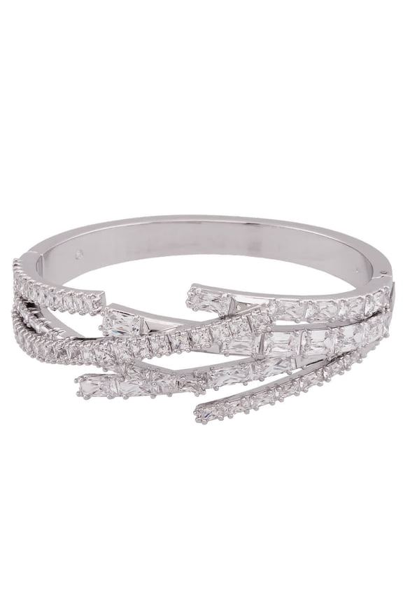 Matrix Mixed Cuts Crystal Bangle, Size S