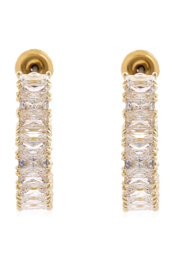 Matrix Pierced Earrings Heart Gold Shiny White