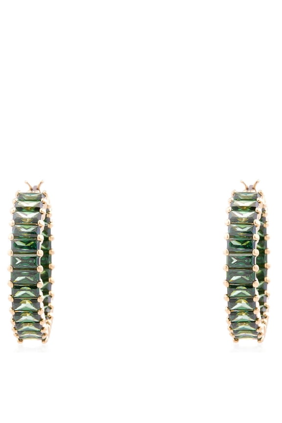 Matrix Pierced Earrings Hoop Gold Shiny Green