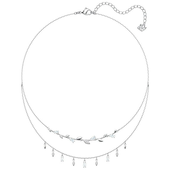 Swarovski Mayfly Necklace - White - Rhodium Plating