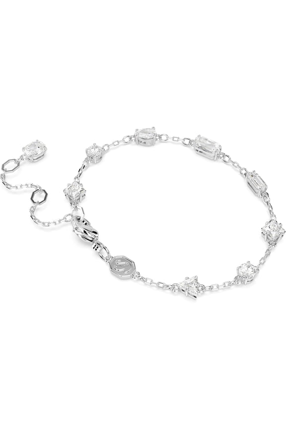 Mesmera Bracelet Mixed Cuts Scattered Design White Rhodium Plated