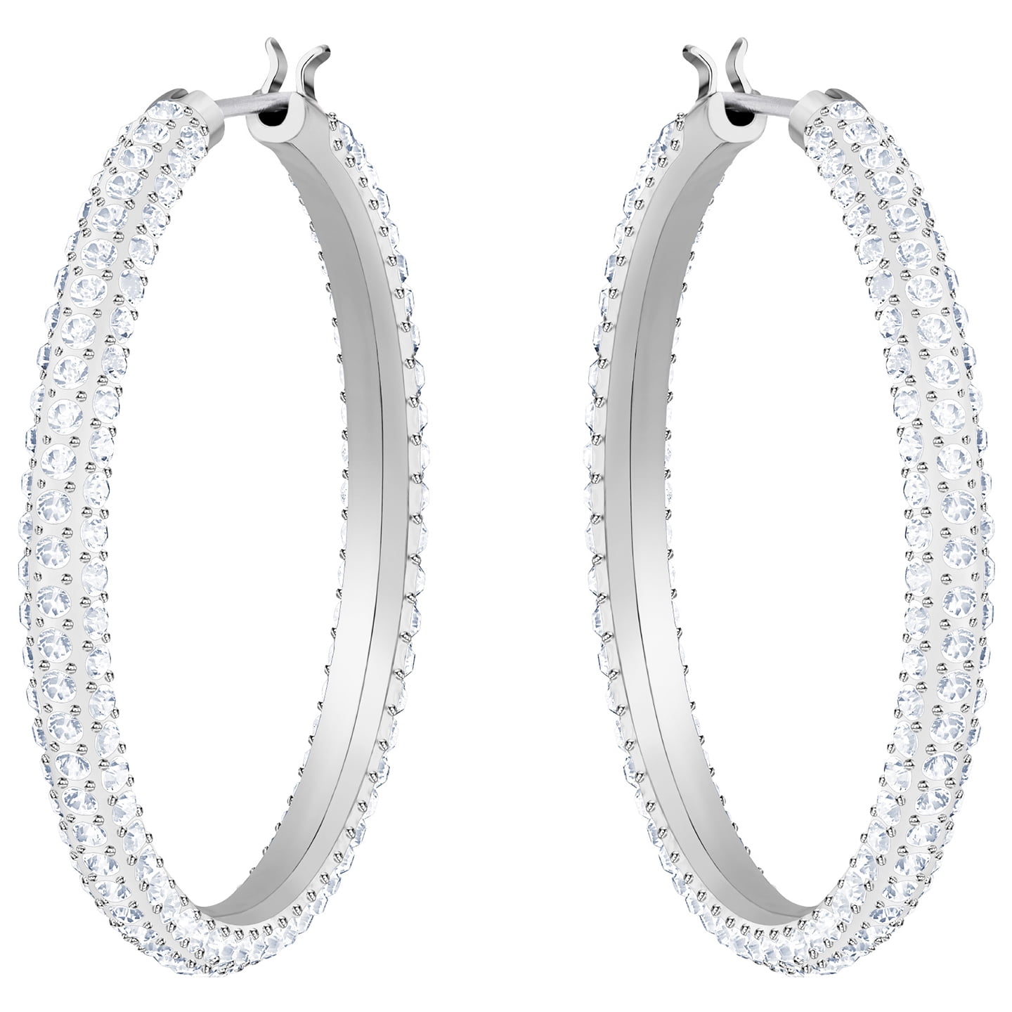 Swarovski Stone Hoop Pierced Earrings -