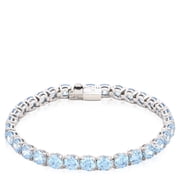 Swarovski Rhodium Plated Matrix Tennis Bracelet, Size L