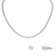 Swarovski Rhodium Plated Matrix Tennis Set