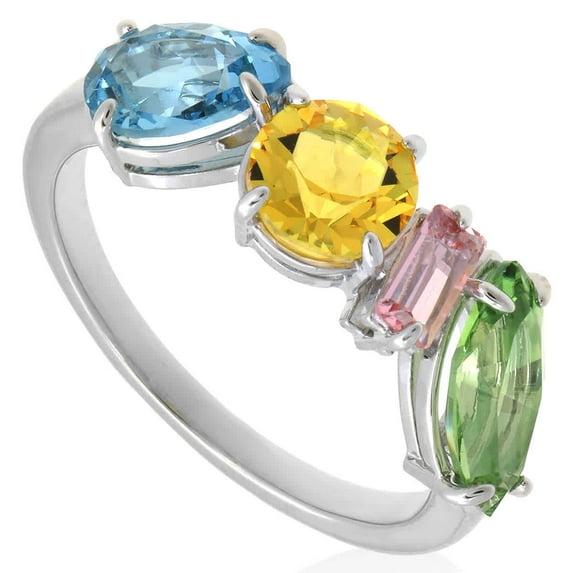 Swarovski Rhodium Plated Mixed Cuts Gema Ring, Size 52 (US 5.75)