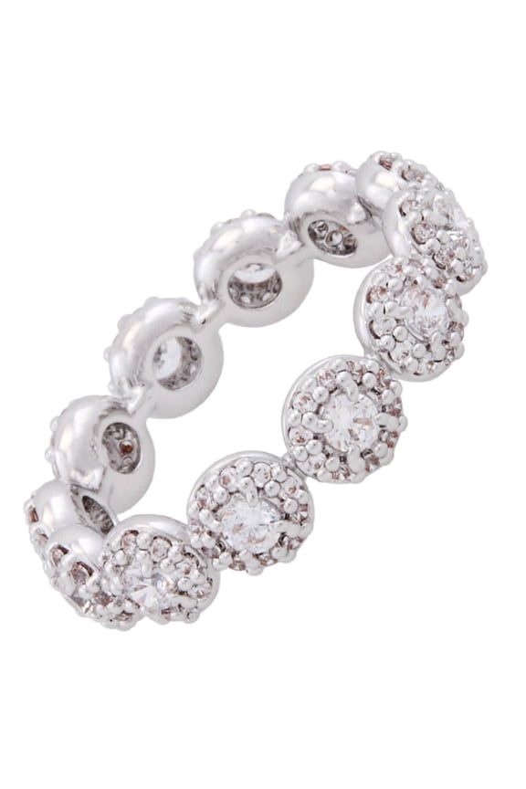 Rhodium Plated Pave Constella Ring, Size 55 (US 6.75)