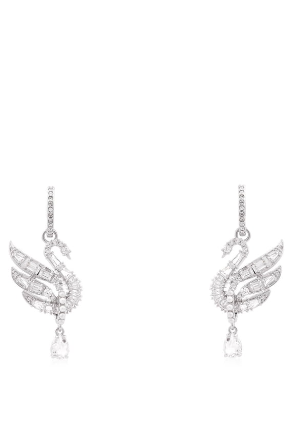 Rhodium Plated Swan Vienna Earrings