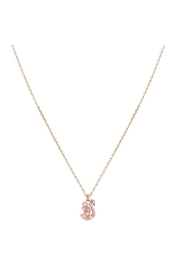 Rose Gold-Tone Plated Swan Pendant Necklace