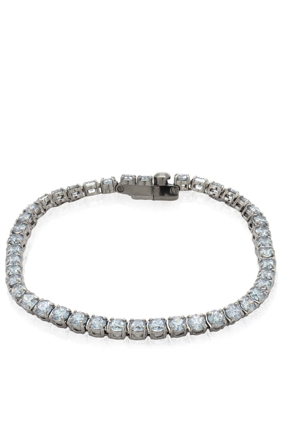 Ruthenium Plated Matrix Tennis Bracelet, Size M