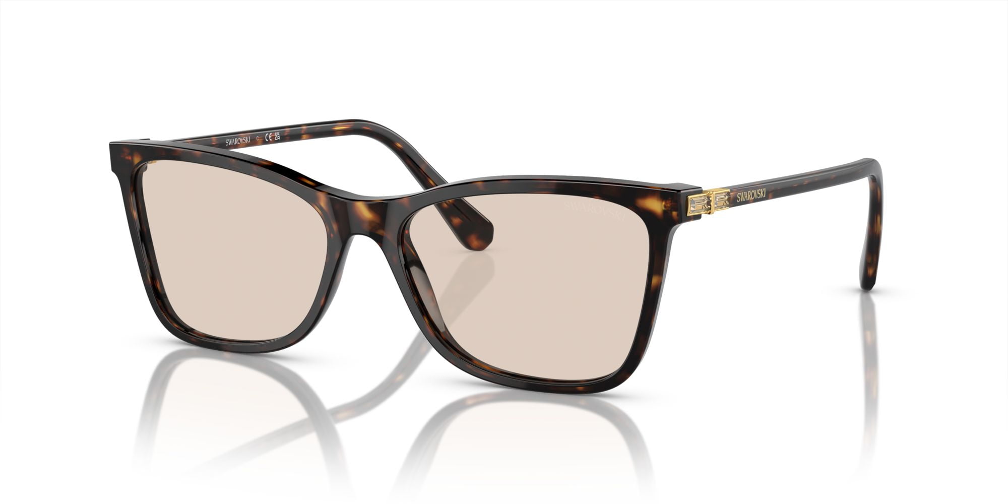 Swarovski - SK 6004, Cat Eye acetate women DARK HAVANA/LIGHT BROWN