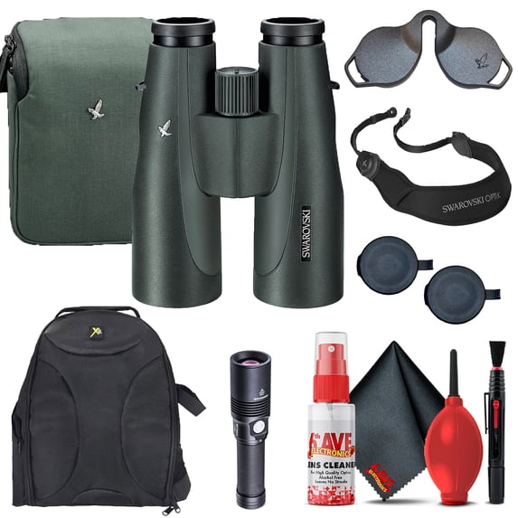 Swarovski SLC 10X56 Binoculars + Padded Backpack + Flashlight + Cleaning Kit