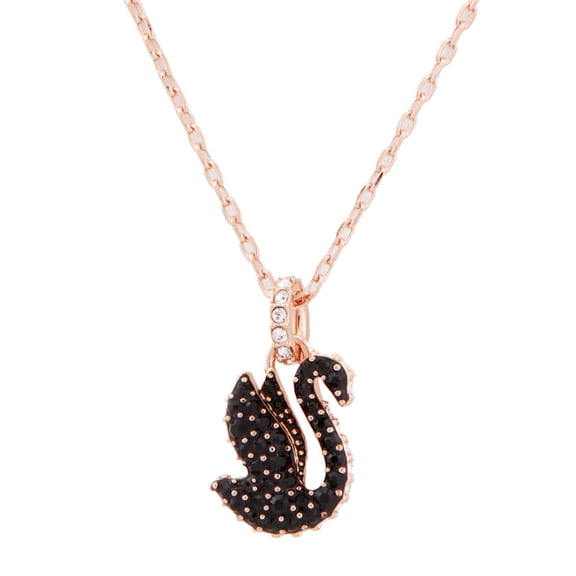 Swarovski Small Black Swan Pendant Necklace