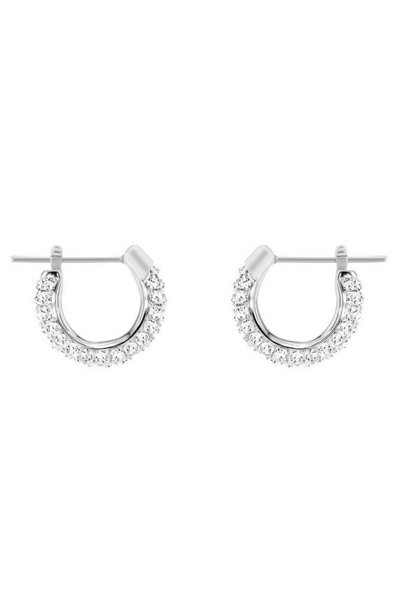 Stone Pierced Hoop Earrings -