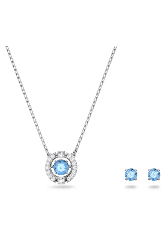 Sparkling Dance Earring/Pendant Set Rhodium Plated 5480485