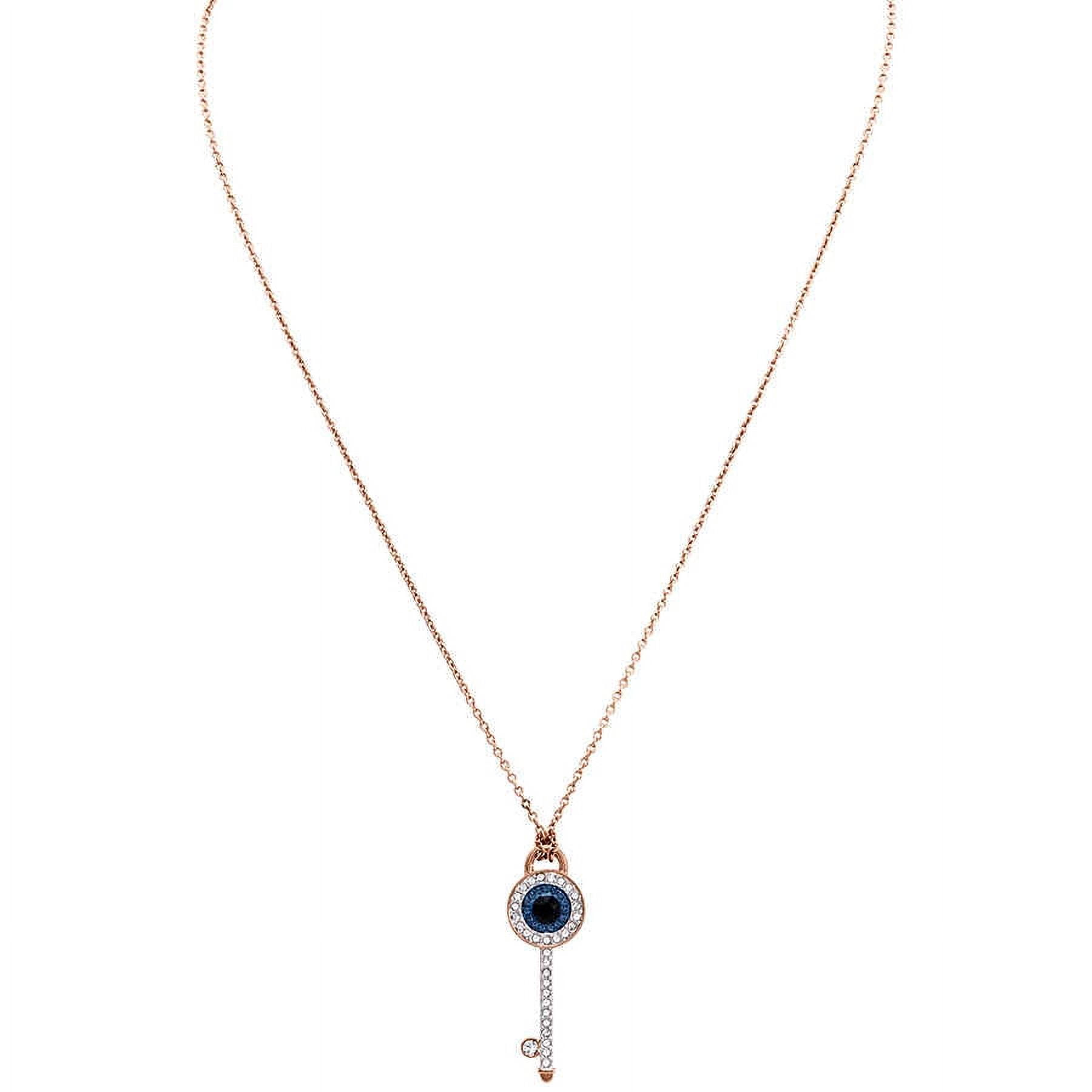 Amazon.com: SWAROVSKI women Crystal Duo Evil Eye Rose Gold-Plated Necklace  : Clothing, Shoes & Jewelry
