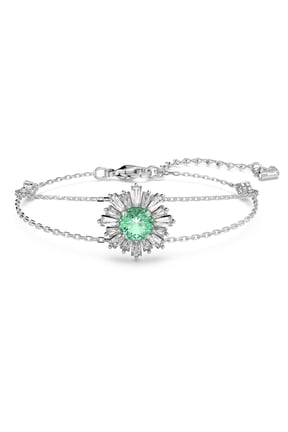 Sunshine bracelet Mixed cuts, Sun, Green, Rhodium plated -5642960