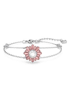 Sunshine bracelet Mixed cuts, Sun, Pink, Rhodium plated -5642968